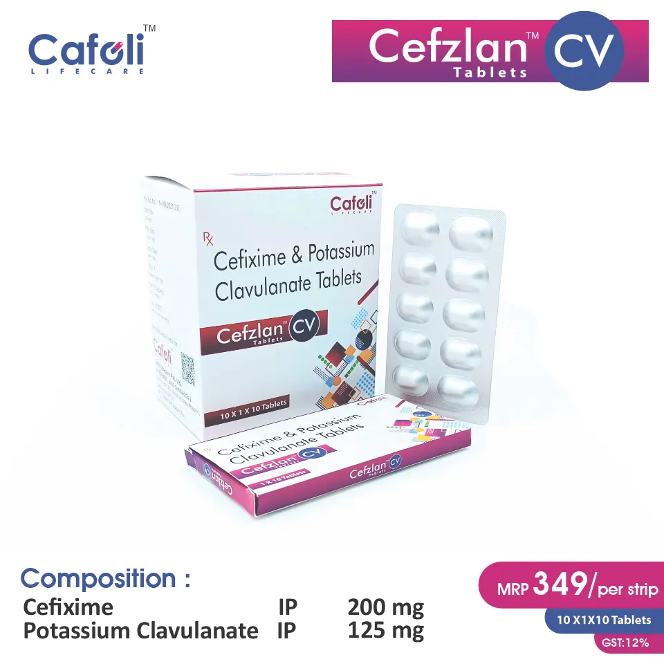 Cefixime 200mg + Clavulanic Acid 125mg Tablet at the best price in PCD Pharma Franchise for Bacterial infections